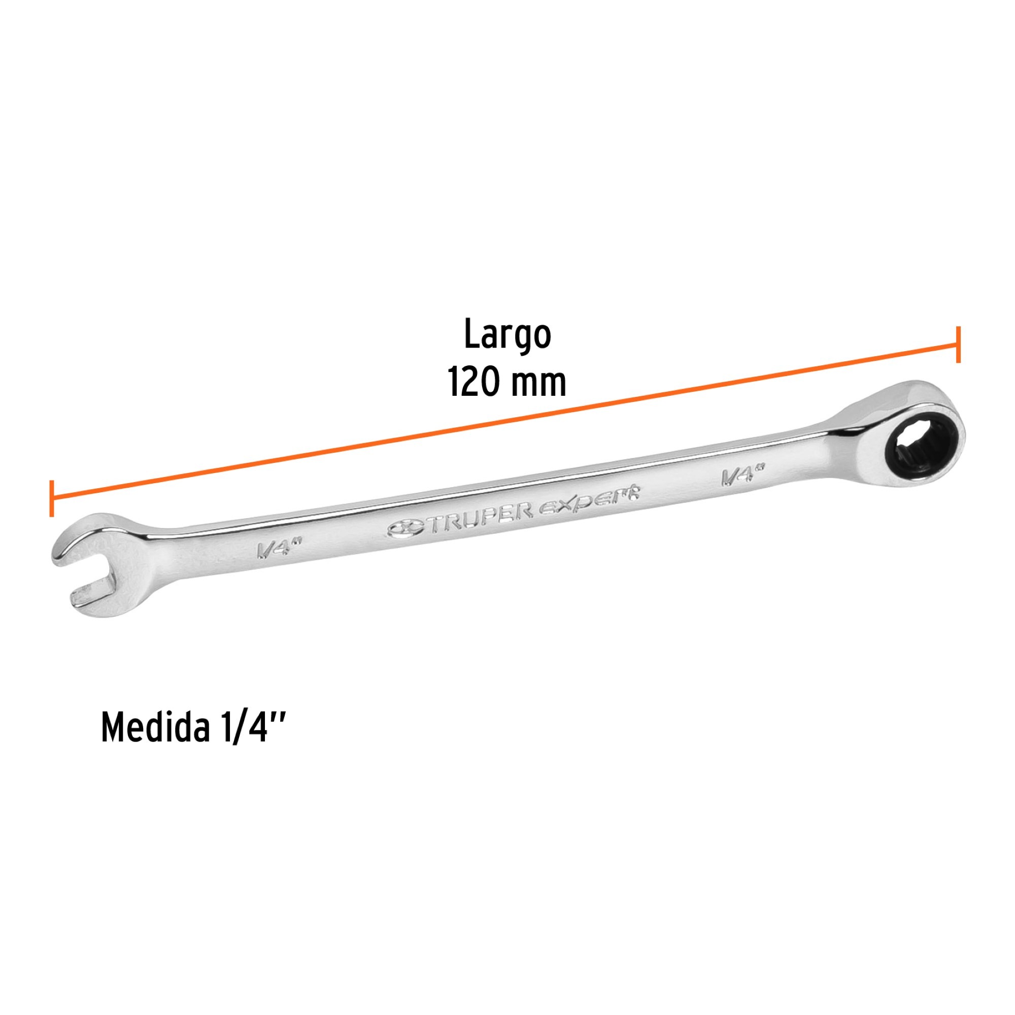 Llave Mixta De 1/4" Con Ratchet. Largo 120 mm. Uso Rudo - Imagen 4