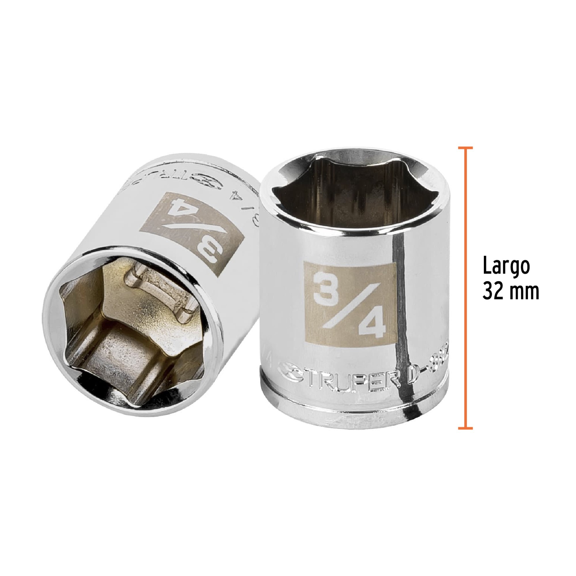 Copa Estándar 3/4" De 6 Puntas Cuadrante De 3/8" - Imagen 4