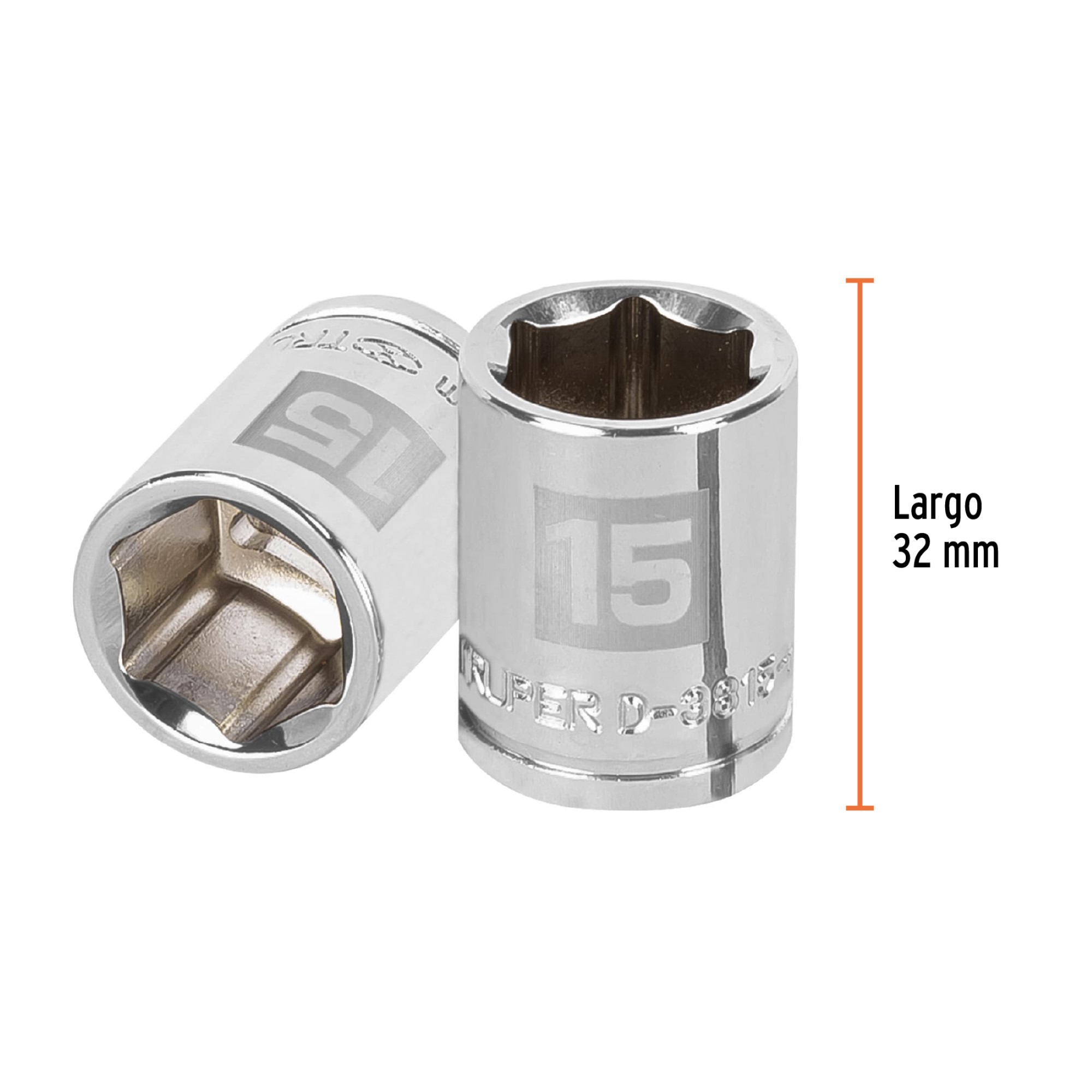 Copa Estándar 15 mm De 6 Puntas Cuadrante De 3/8" - Imagen 4
