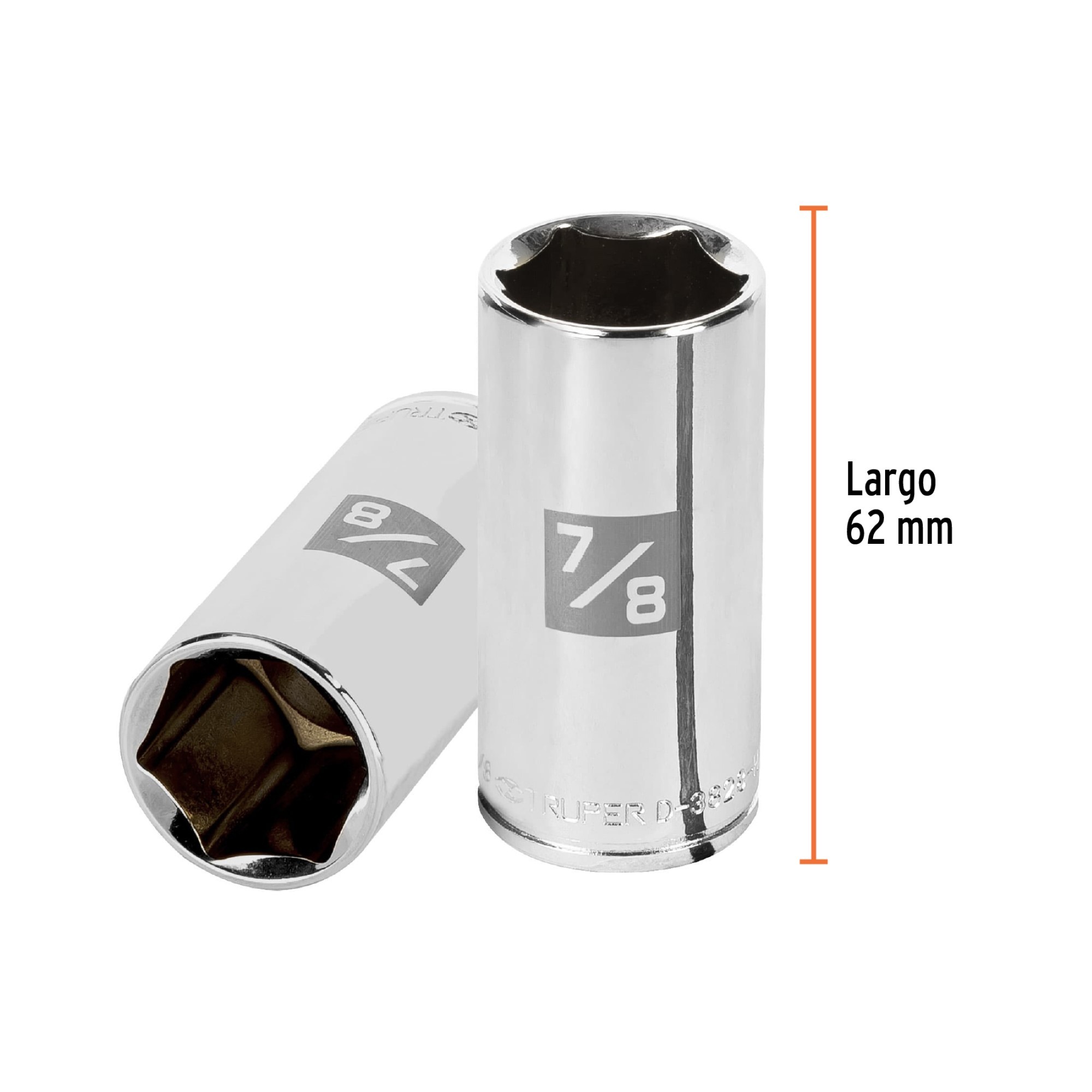 Copa Estándar Larga 7/8" De 6 Puntas Cuadrante De 3/8" - Imagen 4