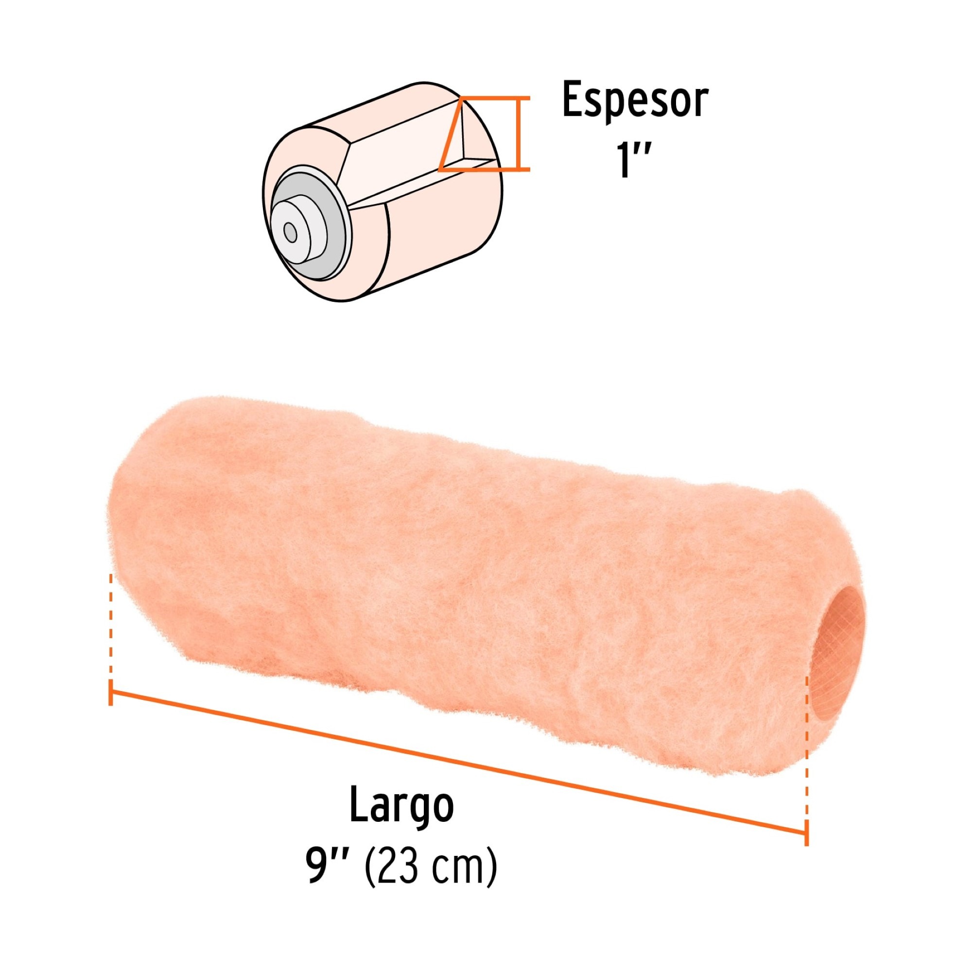 Felpa Para Rodillo De Pintura 1". Superficie Muy Rugosa - Imagen 4