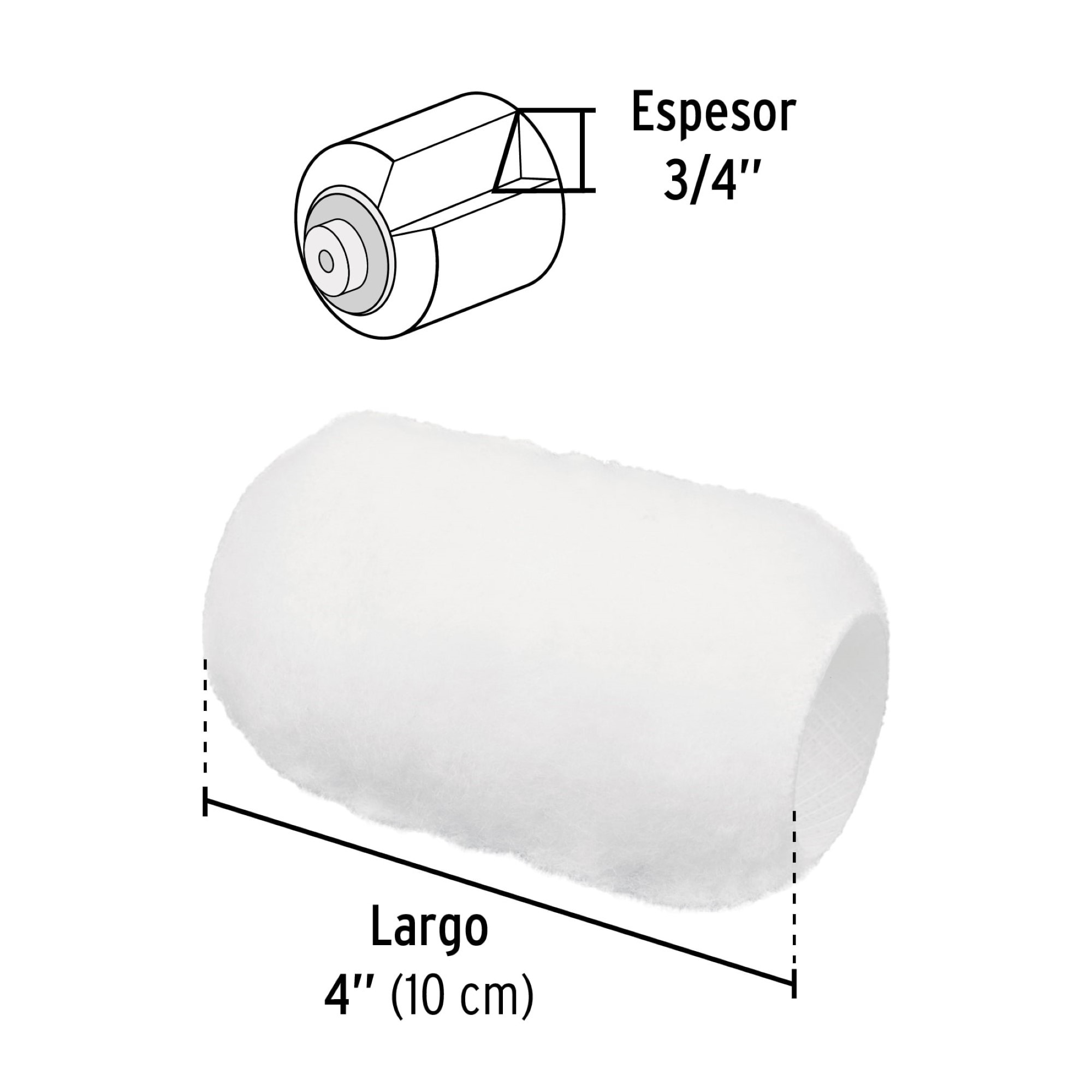 Repuesto Para Rodillo De Pintura De 10 cm. Poliéster - Imagen 4