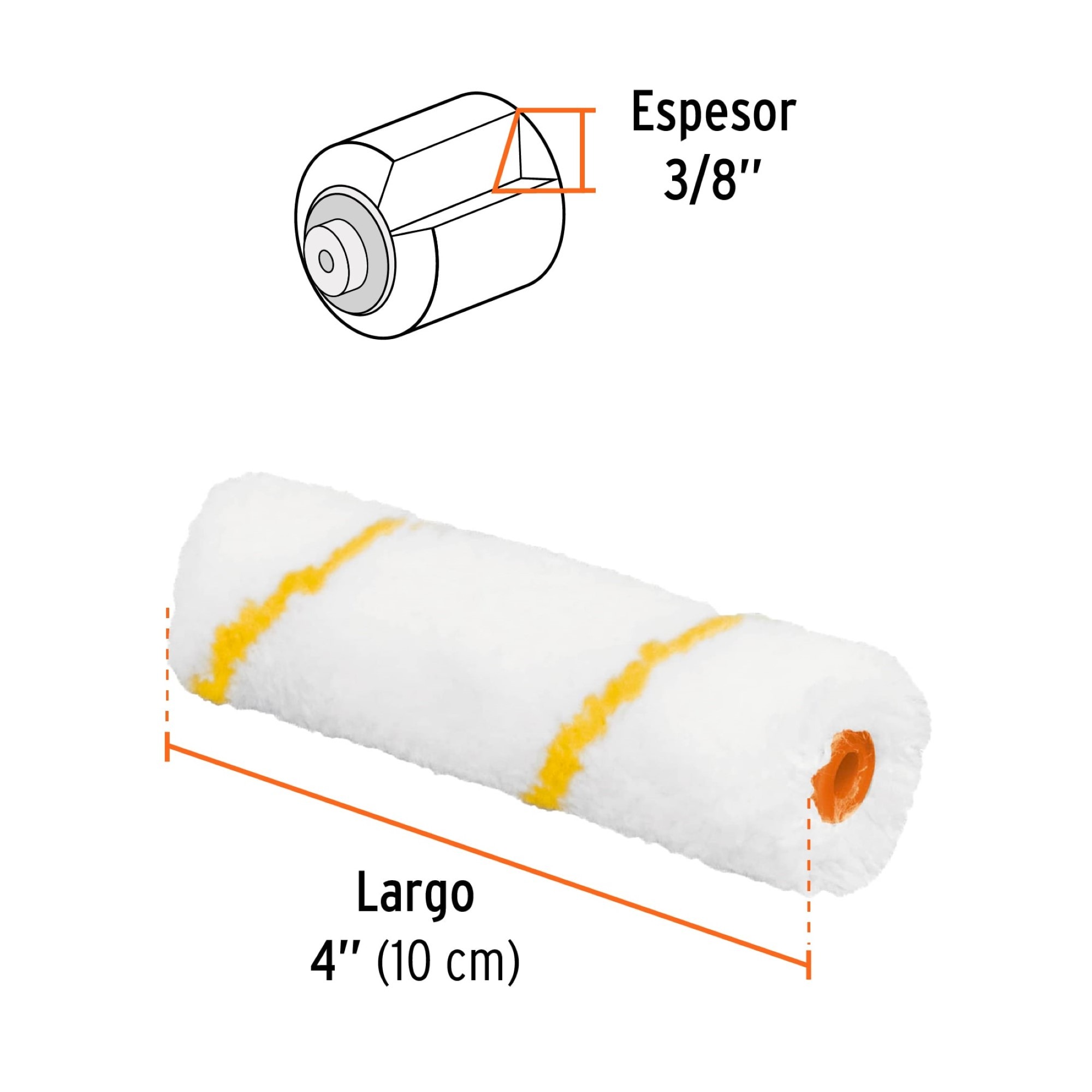 Repuesto Para Rodillo De Pintura De 10 cm. Nylon - Imagen 4