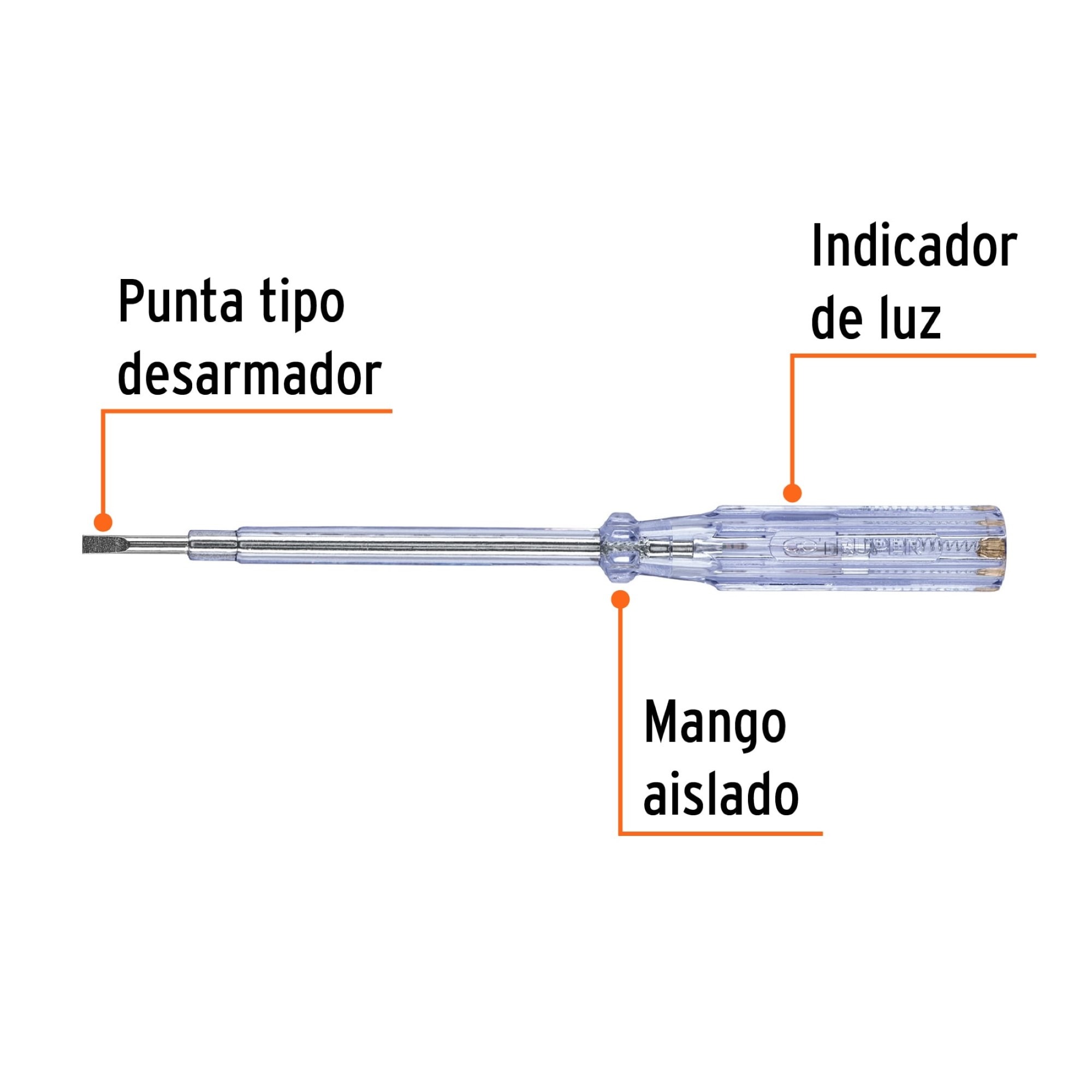 Tester De 19 cm Tipo Esfero Para Circuitos De 100 V - 500 V - Imagen 4