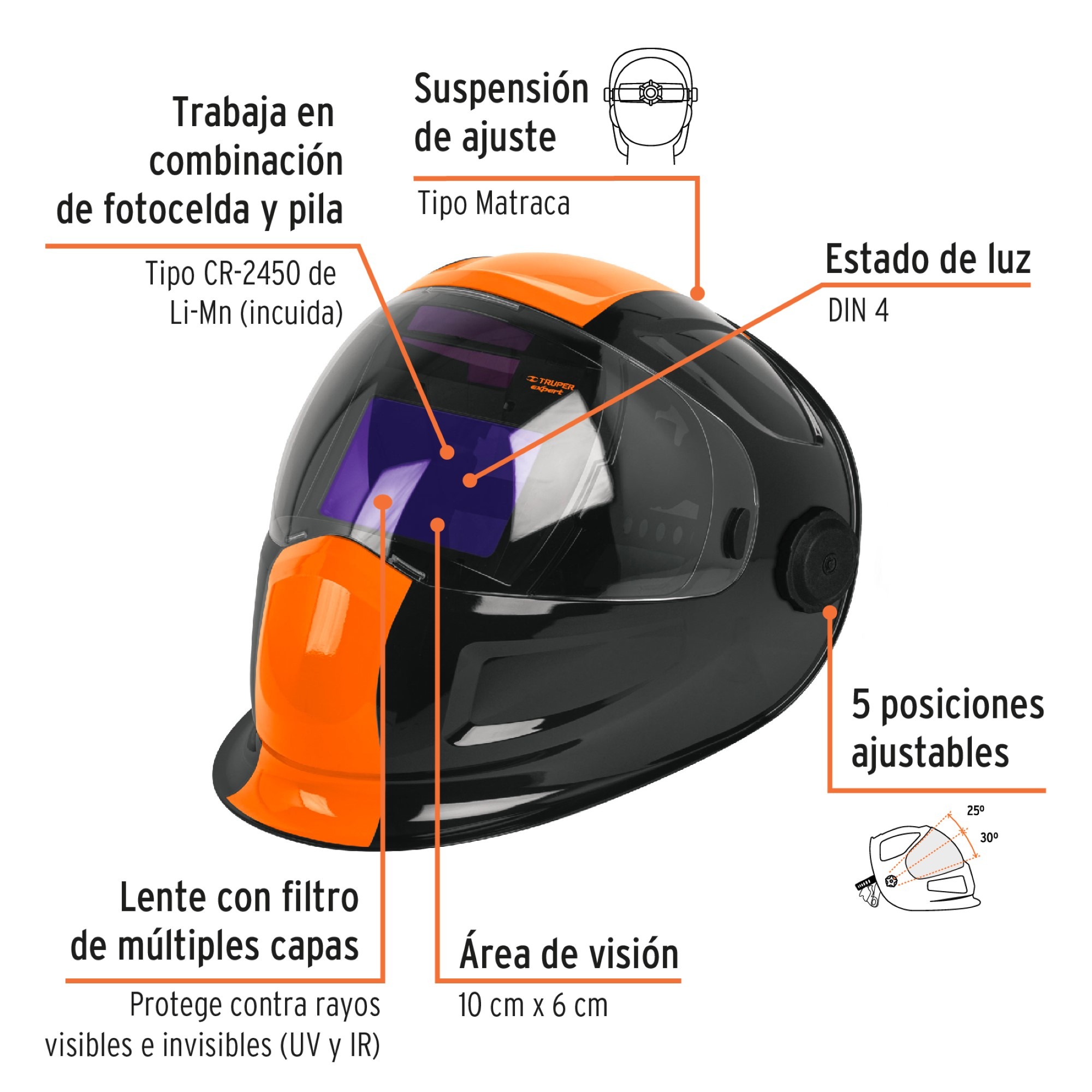 Careta Para Soldar Electrónica De Oscurecimiento Automático - Imagen 7