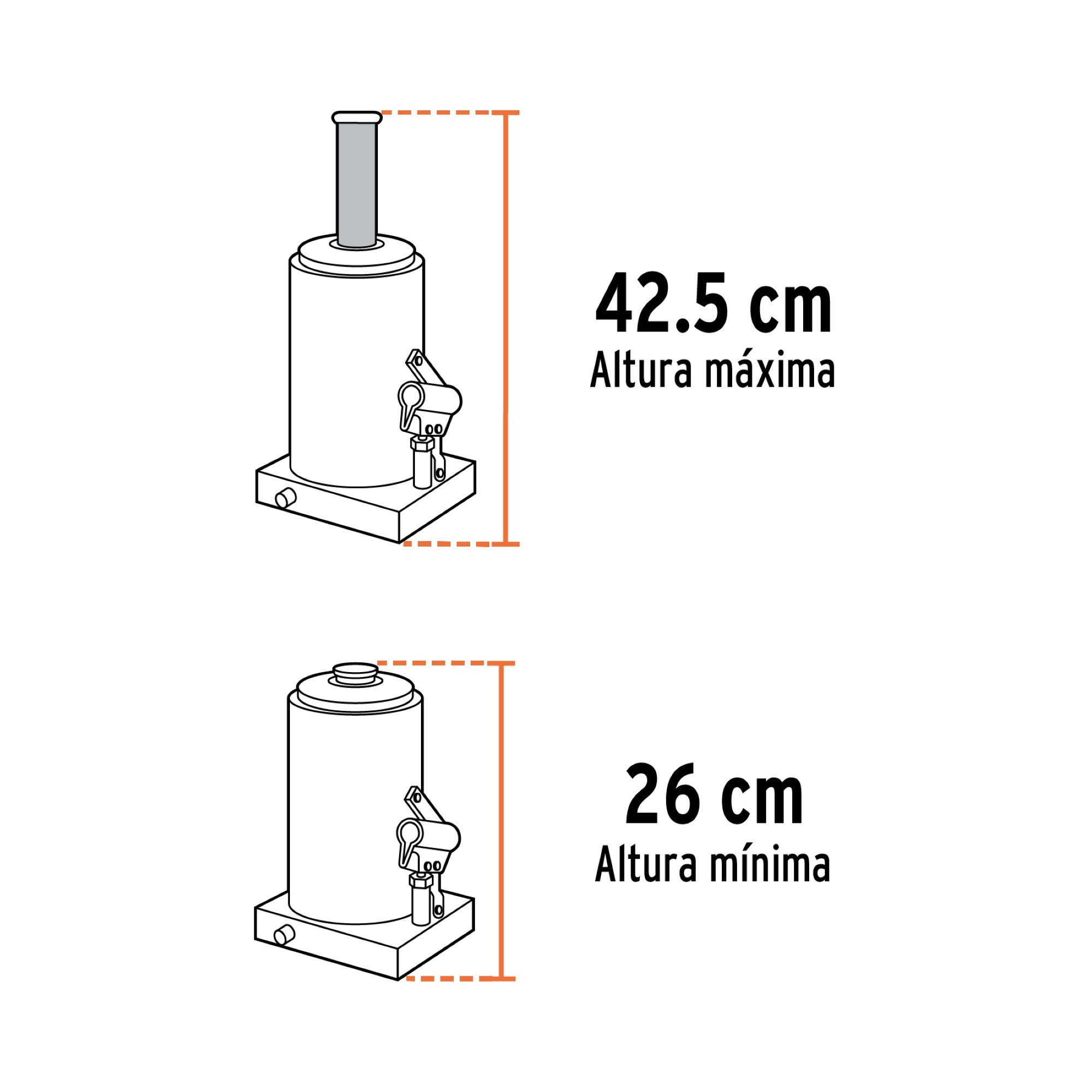 Gato Hidráulico Tipo Botella De 32 Toneladas Desde 26 cm Hasta 42 cm - Imagen 5