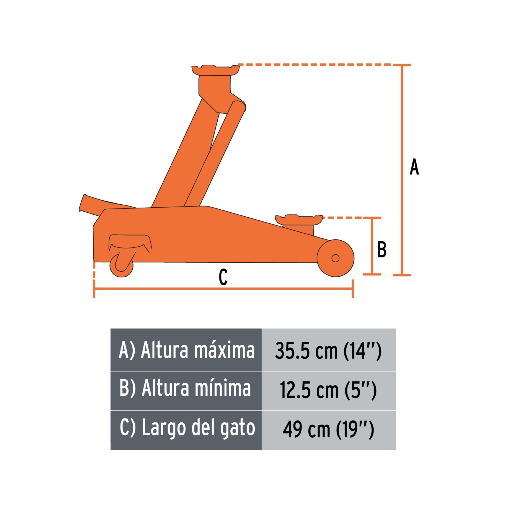 Gato Hidráulico Industrial Tipo Zorra Cap 2 Ton Con Maletín - Imagen 5