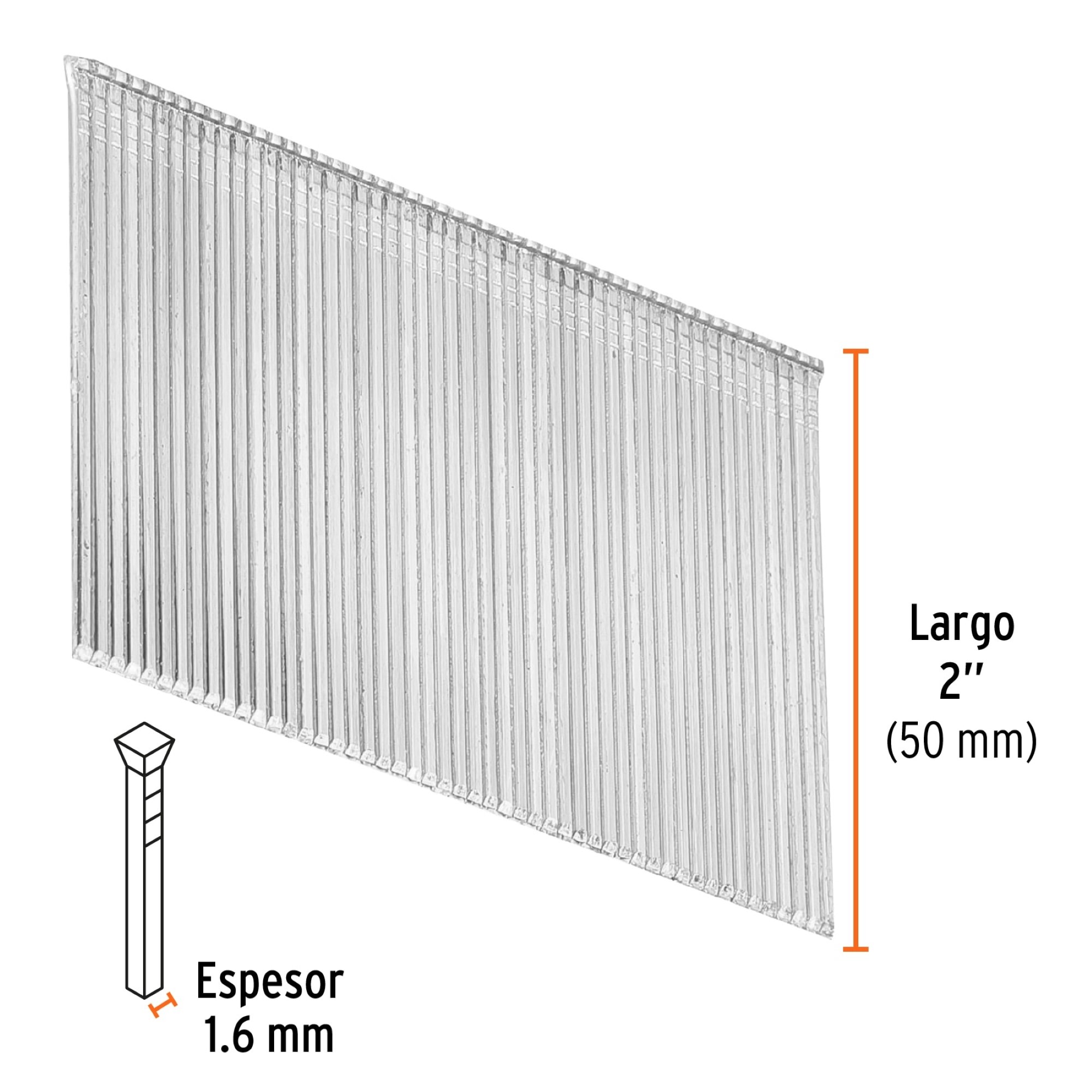 Caja De 2.500 Clavos Para Clavadora Calibre 16 Largo 50 mm - Imagen 4