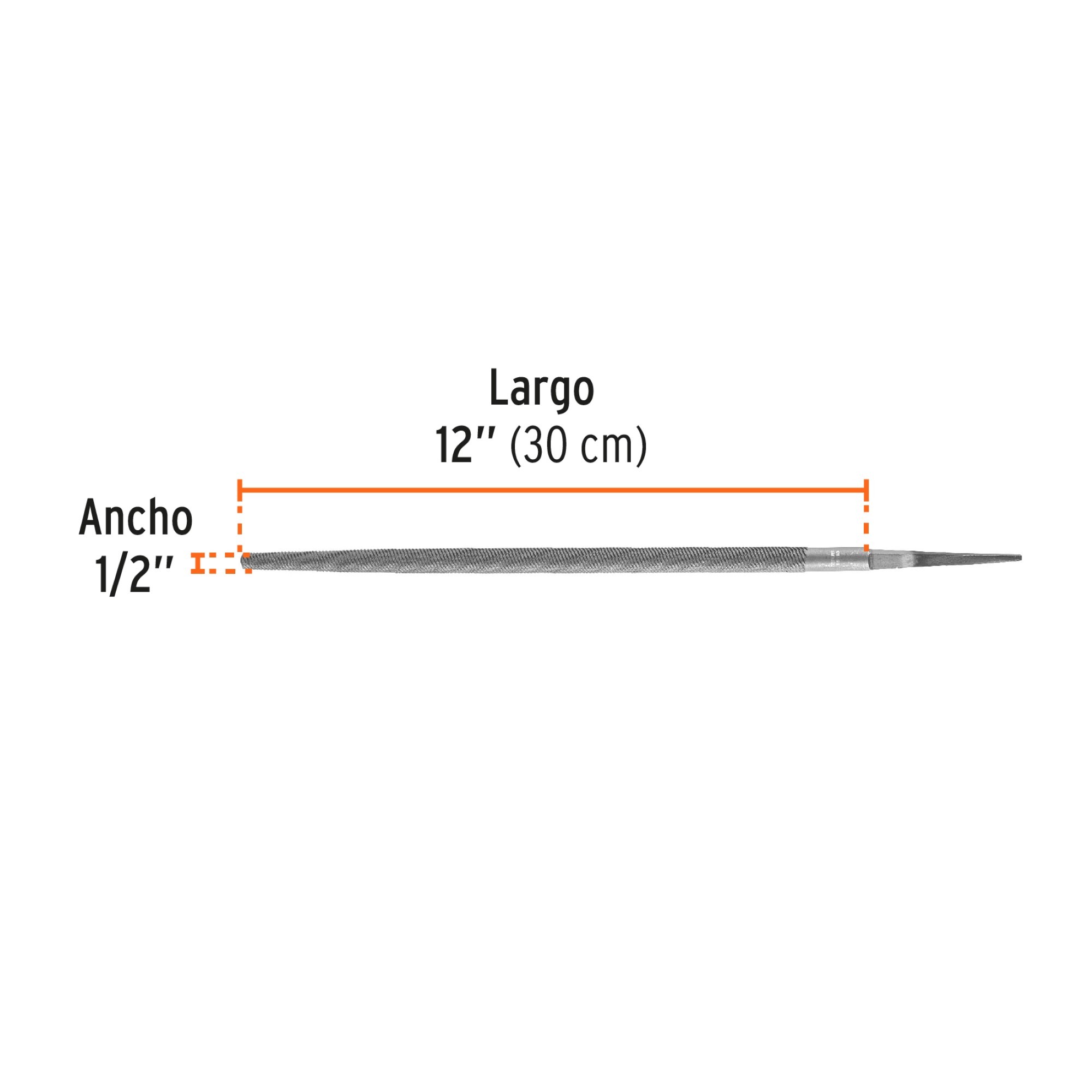 Lima Redonda De 12" X 1/2". Picado Doble - Imagen 4