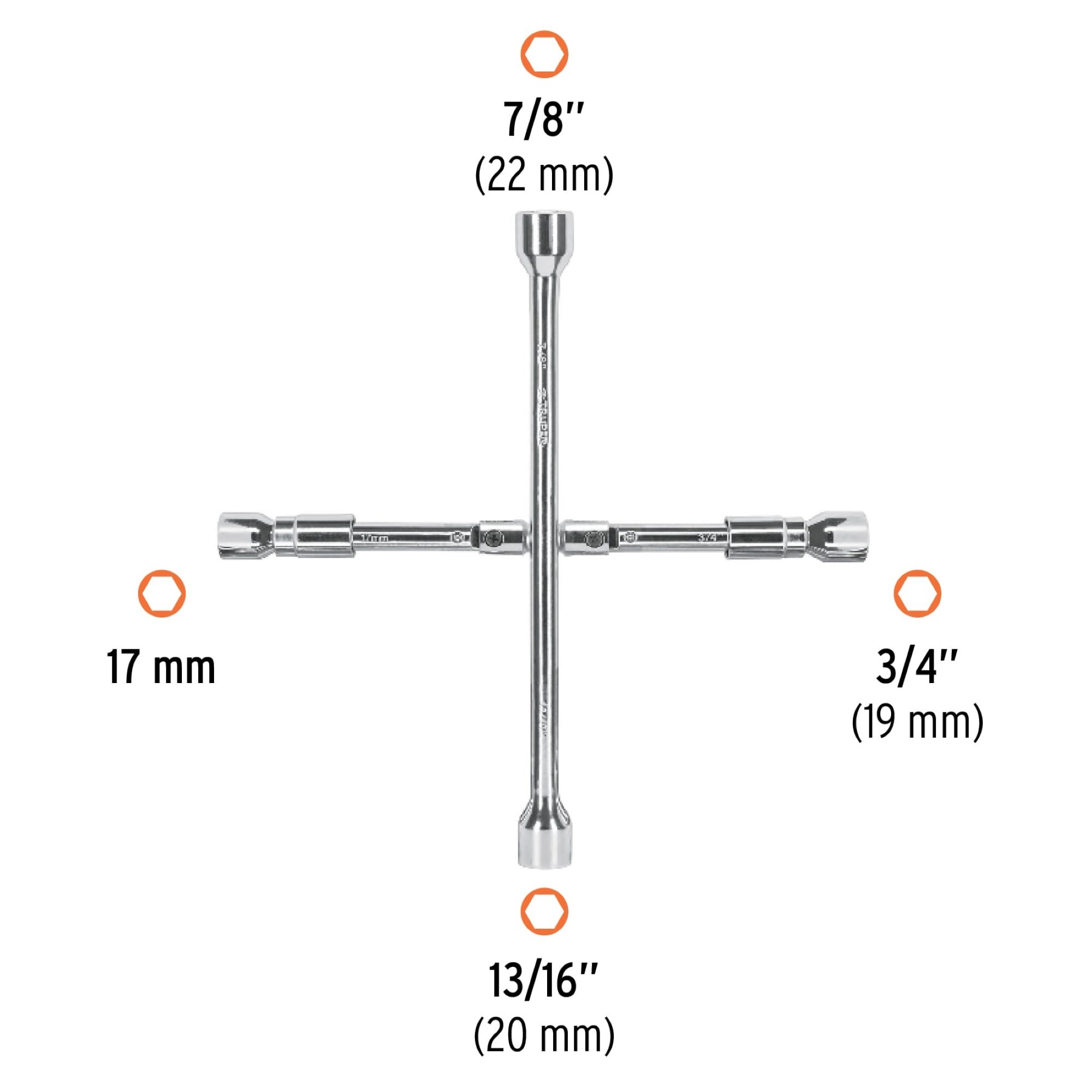 Cruceta Plegable. Copas De 17 mm. 3/4". 13/16" Y 7/8" - Imagen 4