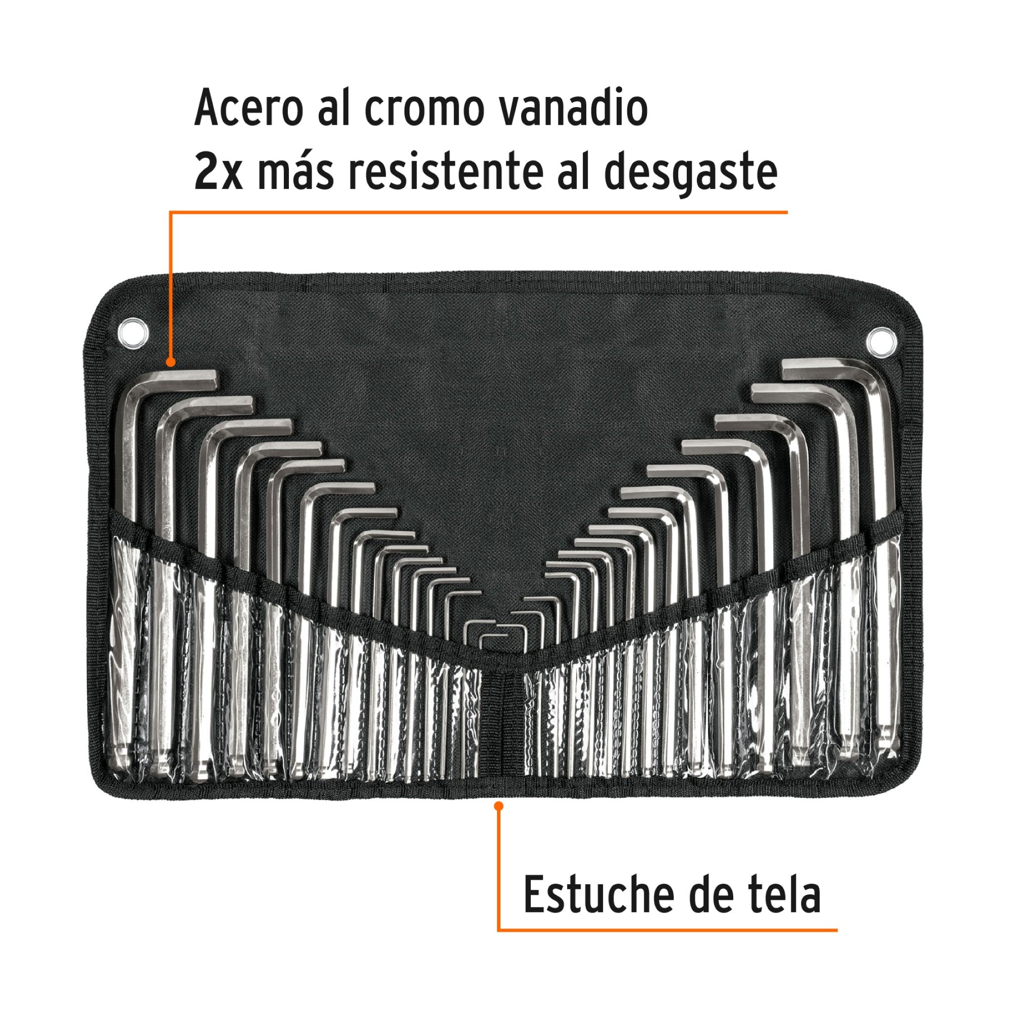 Juego De 30 Llaves Bristol Largas Mixtas Con Punta De Bola - Imagen 2