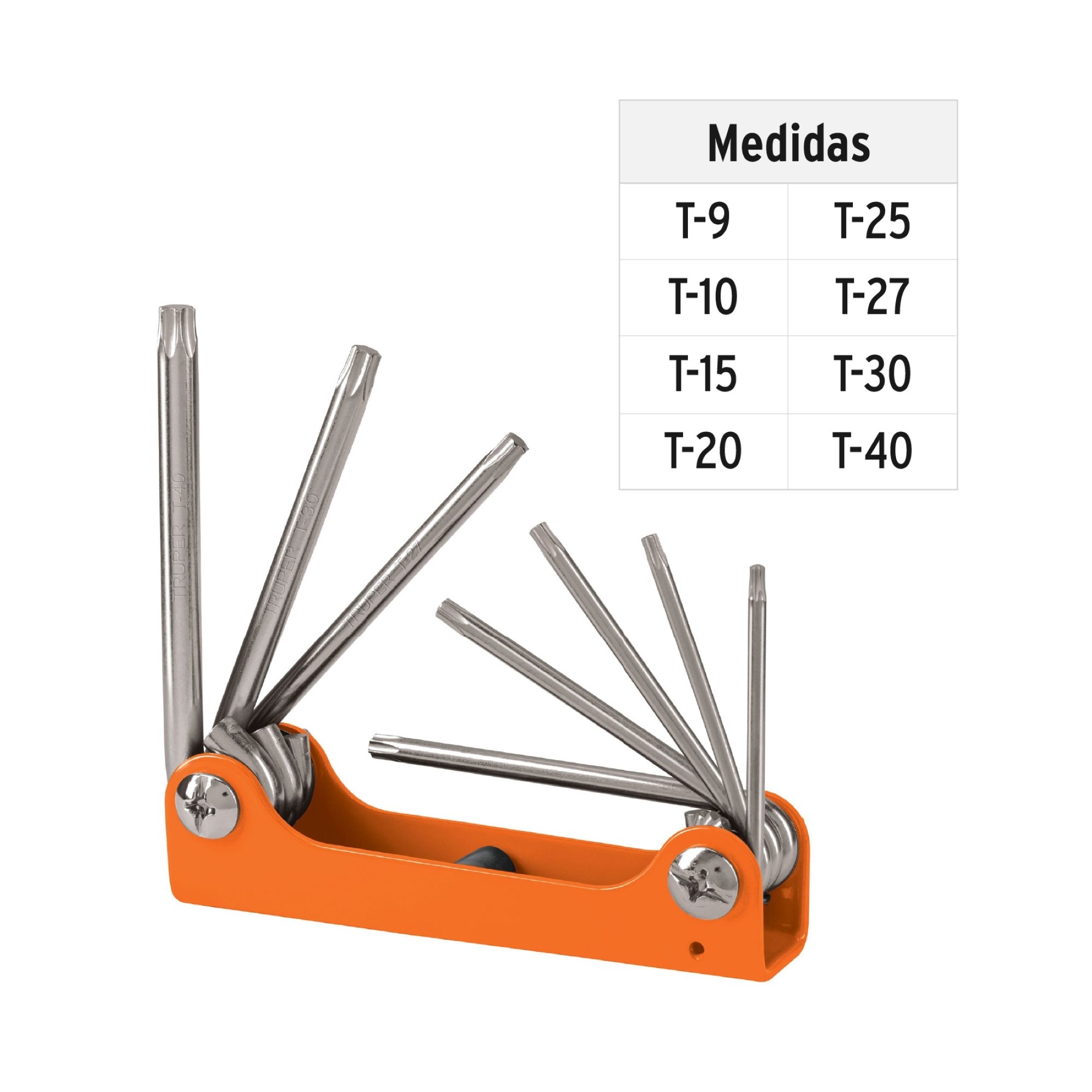 Juego De 8 Llaves Torx. Incluye Estuche Tipo Navaja - Imagen 2