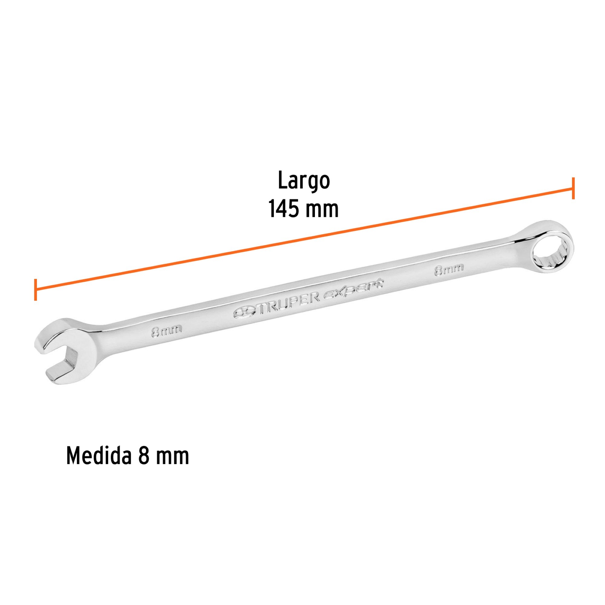 Llave Mixta Extralarga De 8 mm. Largo 145 mm. Uso Rudo - Imagen 4