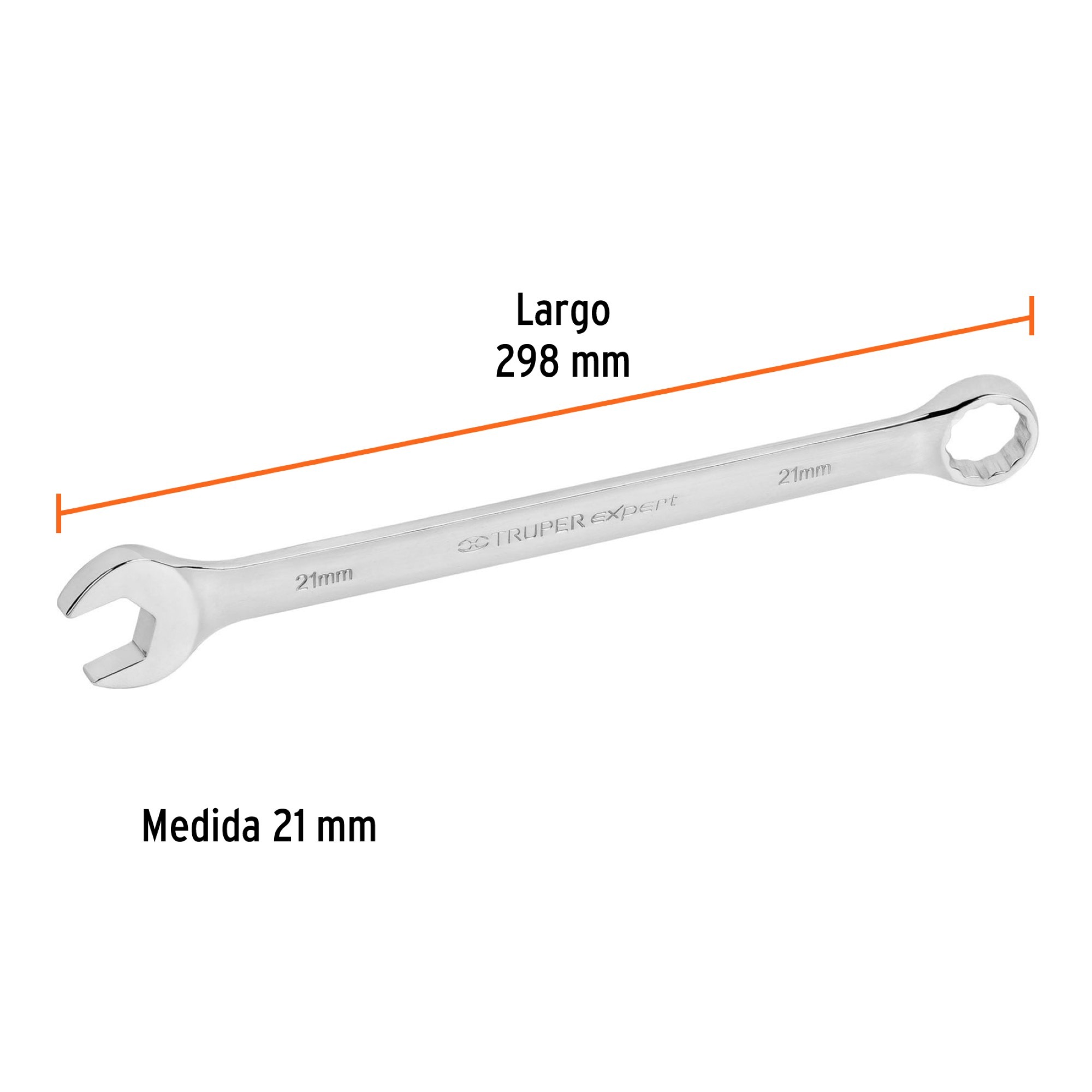 Llave Mixta Extralarga De 21 mm. Largo 298 mm. Uso Rudo - Imagen 4