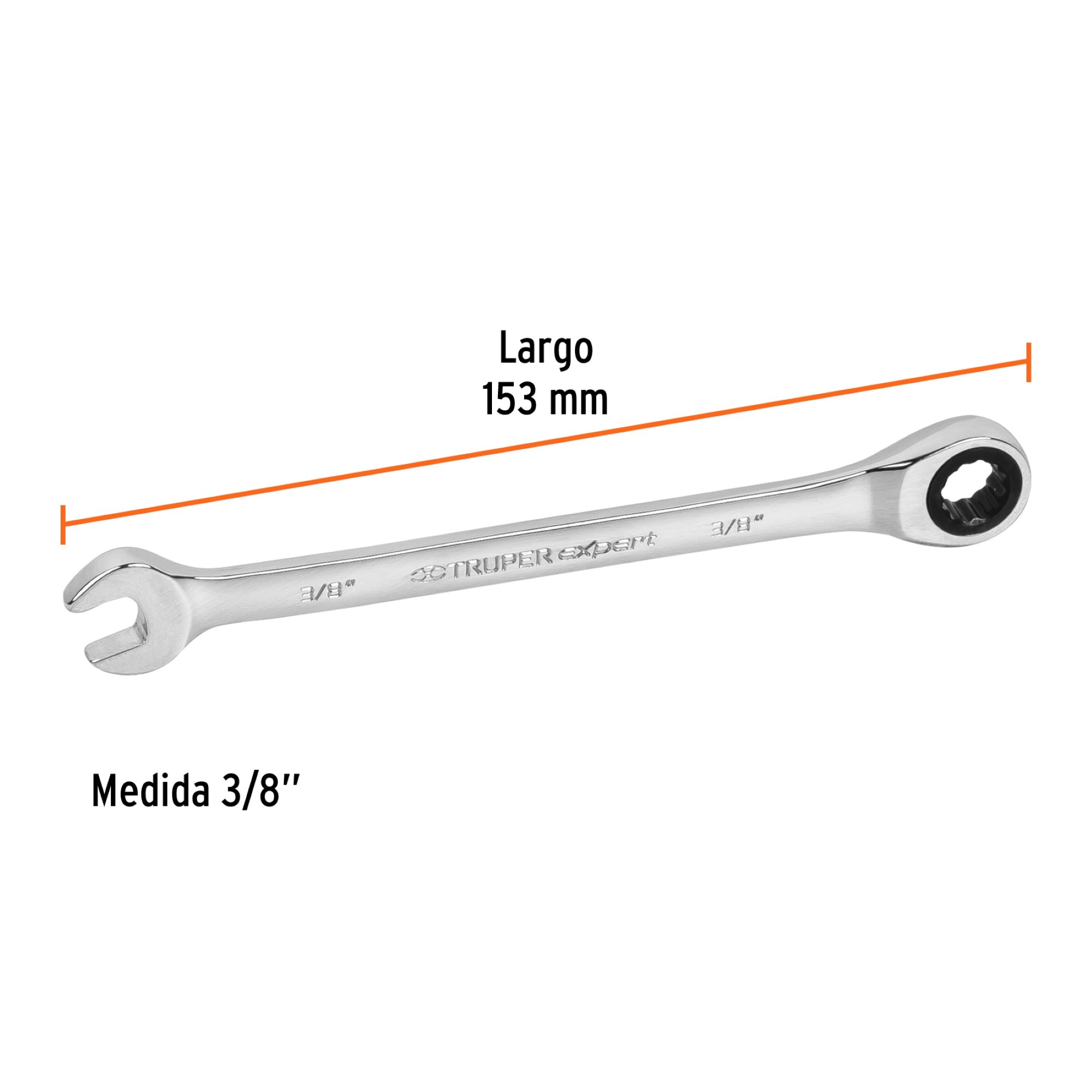 Llave Mixta De 3/8" Con Ratchet. Largo 153 mm. Uso Rudo - Imagen 4