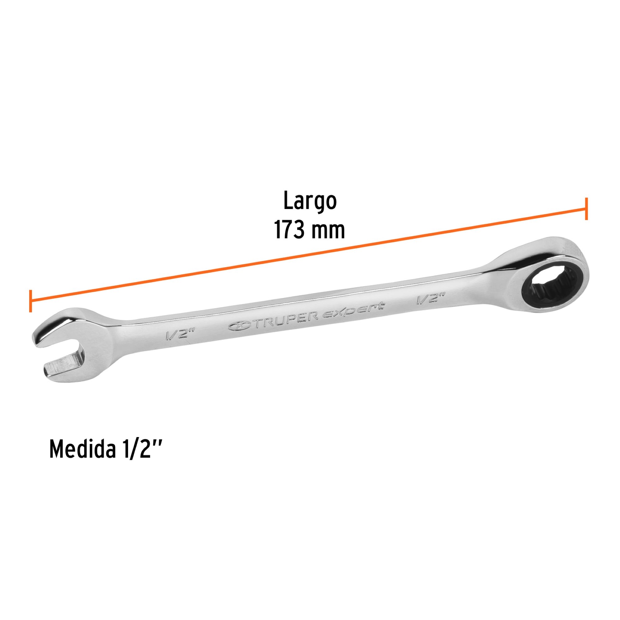 Llave Mixta De 1/2" Con Ratchet. Largo 173 mm. Uso Rudo - Imagen 4