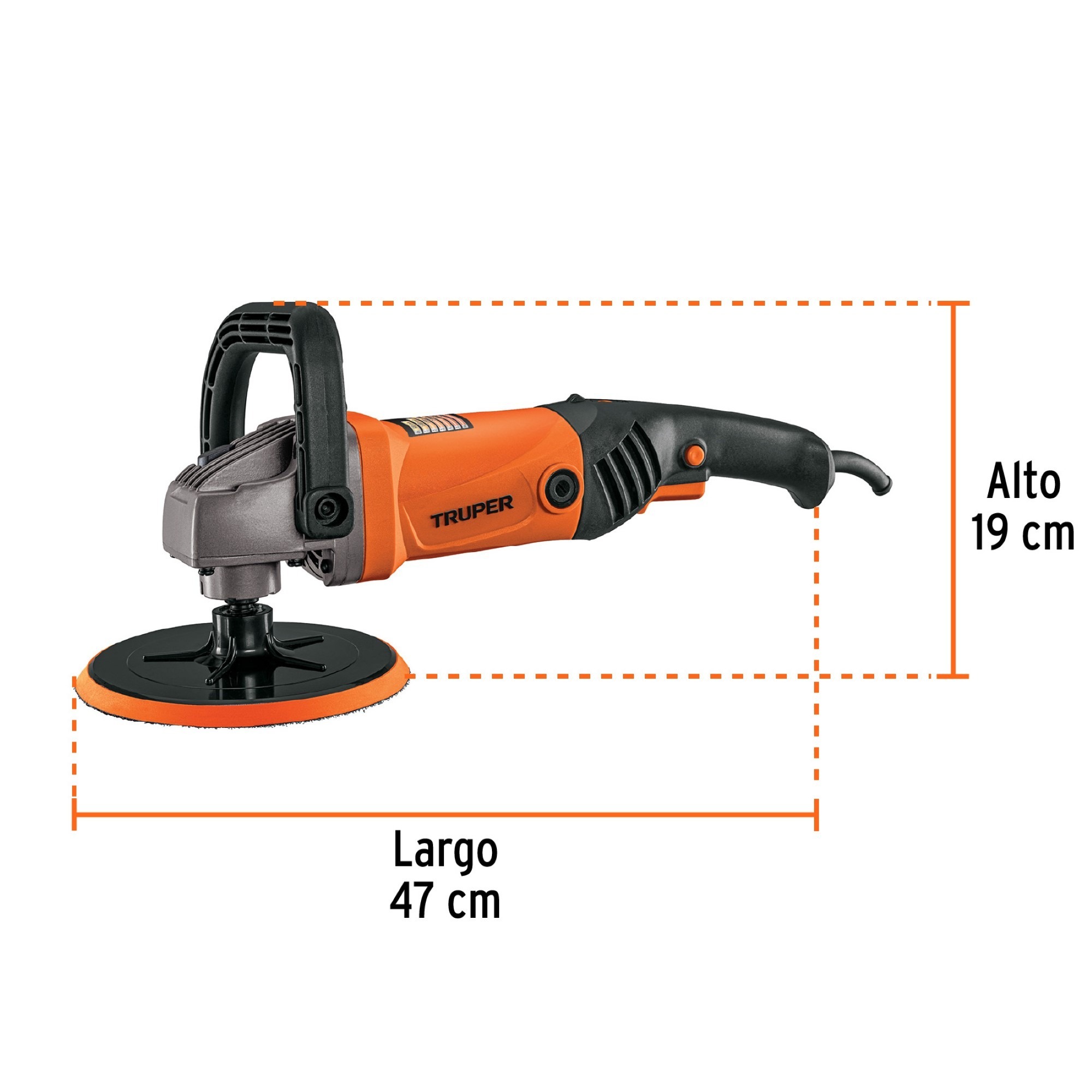 Polichadora De 7" 1200 W Con Mango Y Accesorios Incluidos - Imagen 2