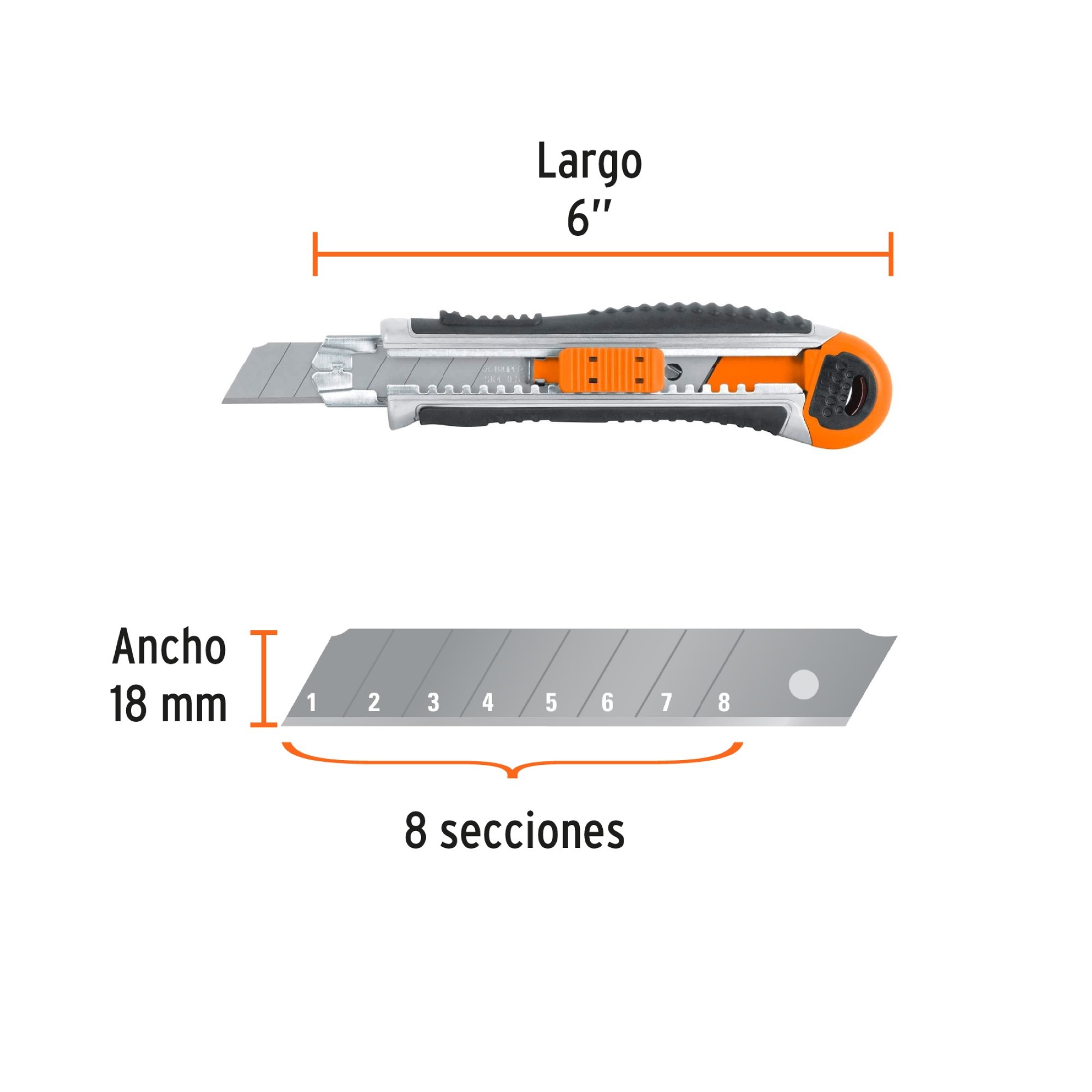 Bisturí De Uso Rudo Para Cuchillas De 18 mm Incluye Navajas - Imagen 4