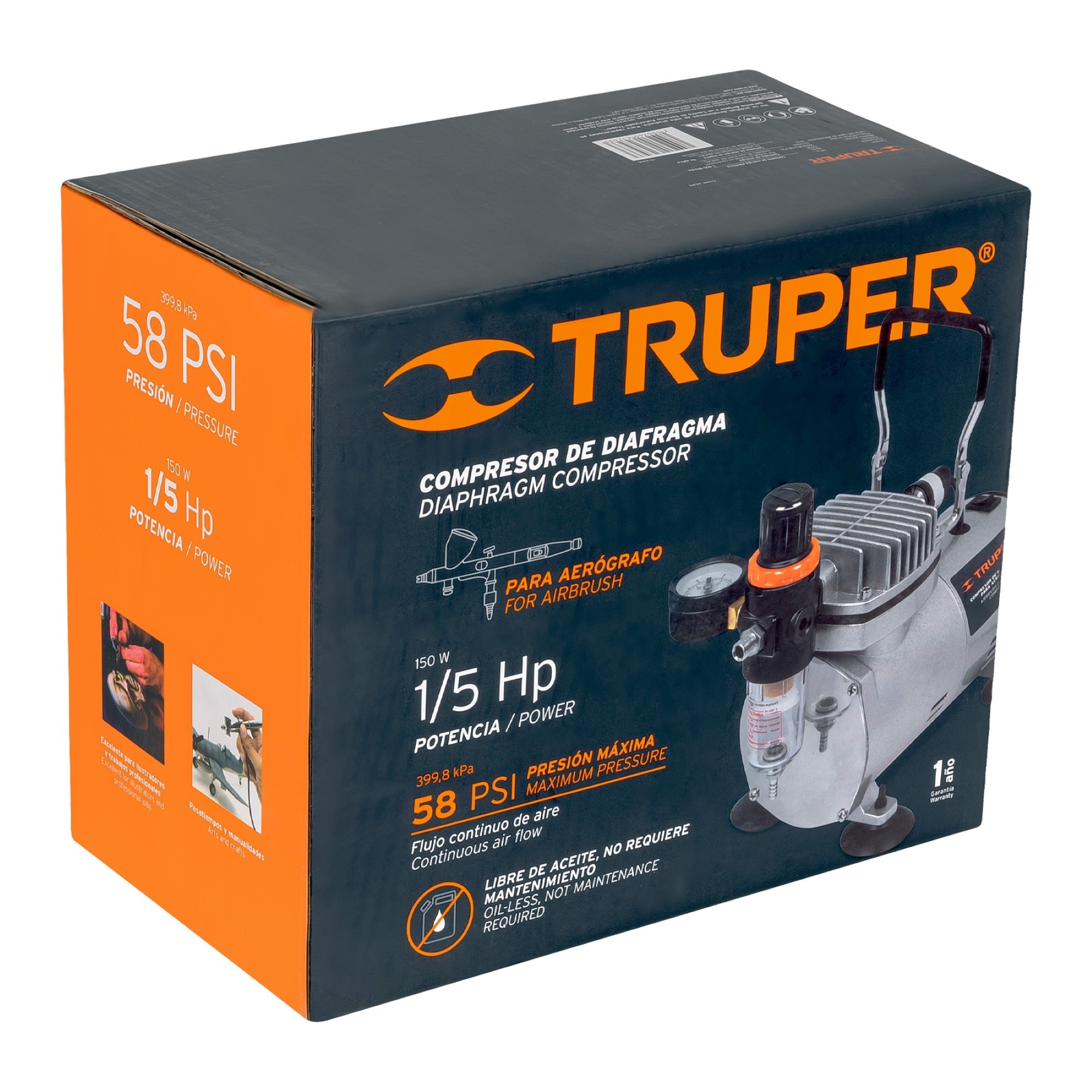 Compresor De Diafragma 150 W Para Usar Con Aerógrafo 110 V - Imagen 4