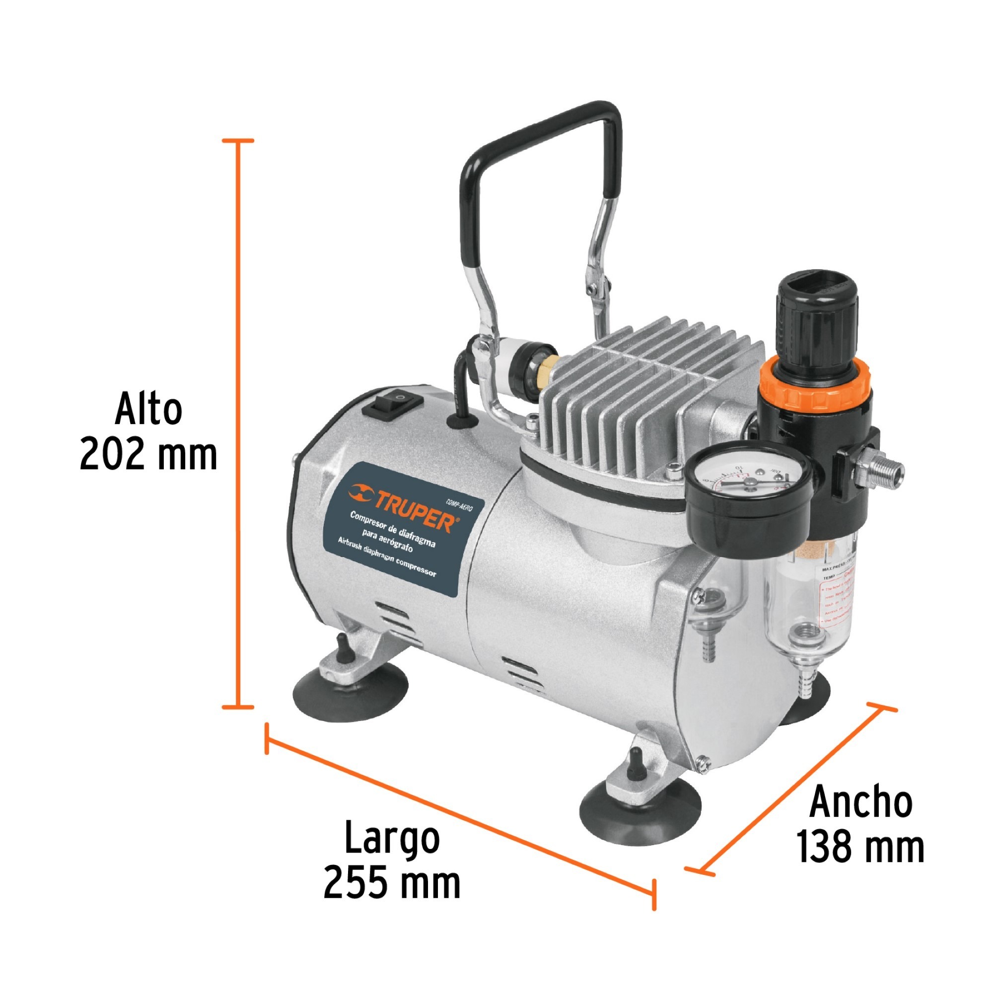 Compresor De Diafragma 150 W Para Usar Con Aerógrafo 110 V - Imagen 6