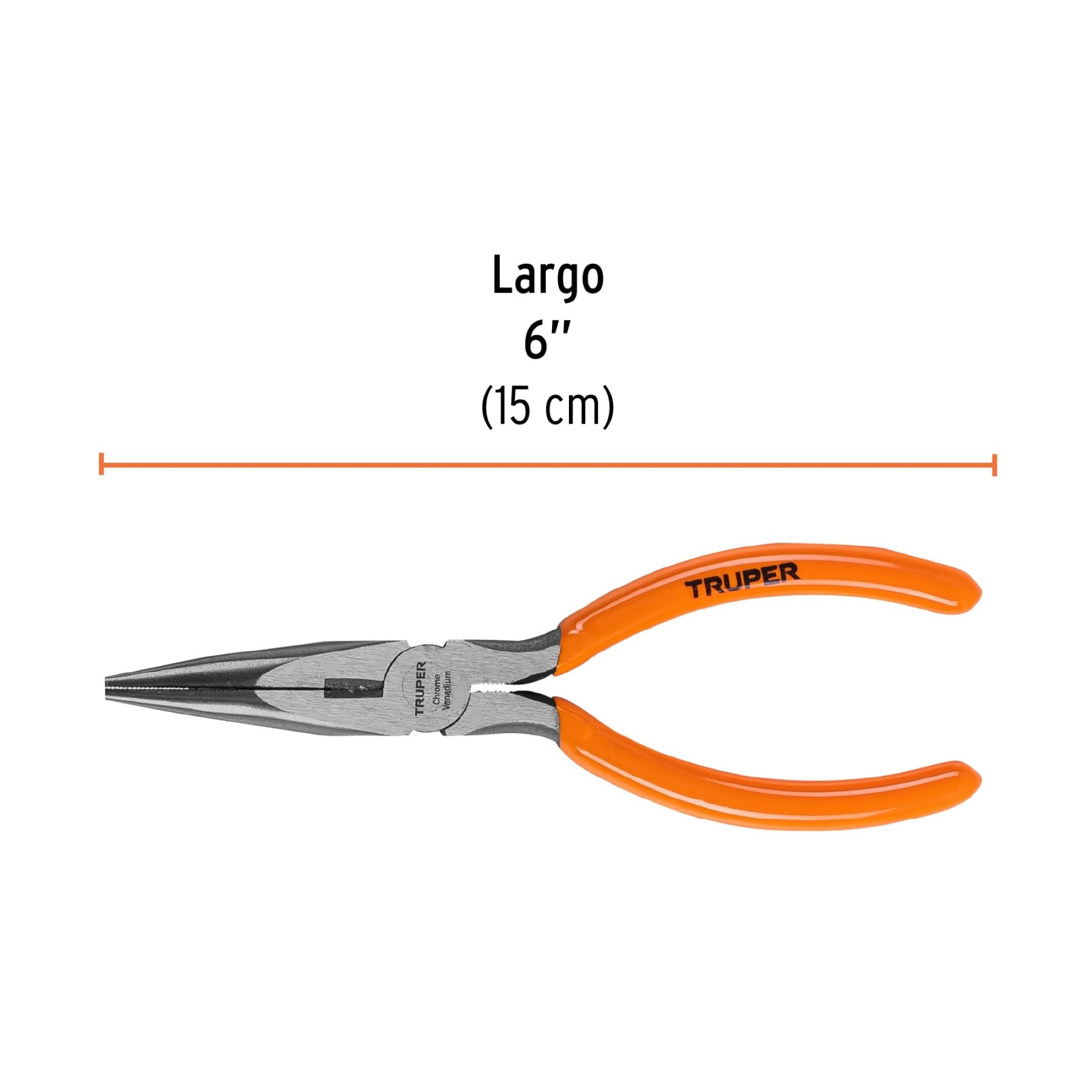 Alicate De Punta Larga Profesional De 6" Mango De Pvc - Imagen 4
