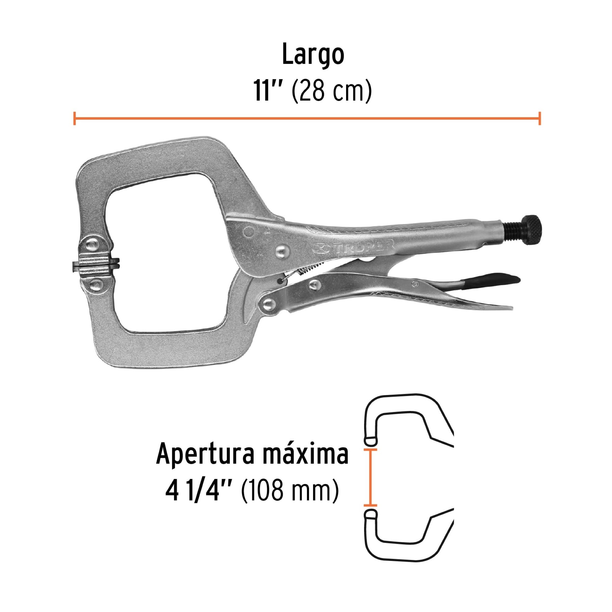 Alicate De Presión Tipo C De 11" Hombresolo Autoajustables - Imagen 4