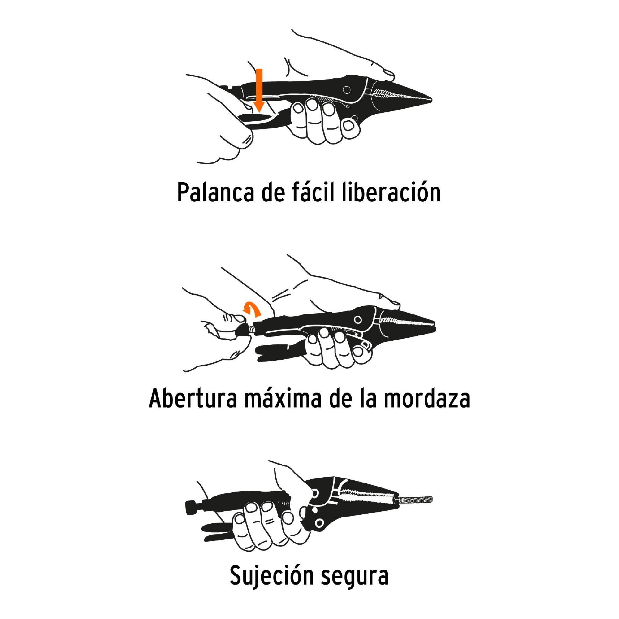 Alicate De Presión Punta Larga De 6" Hombresolo - Imagen 5