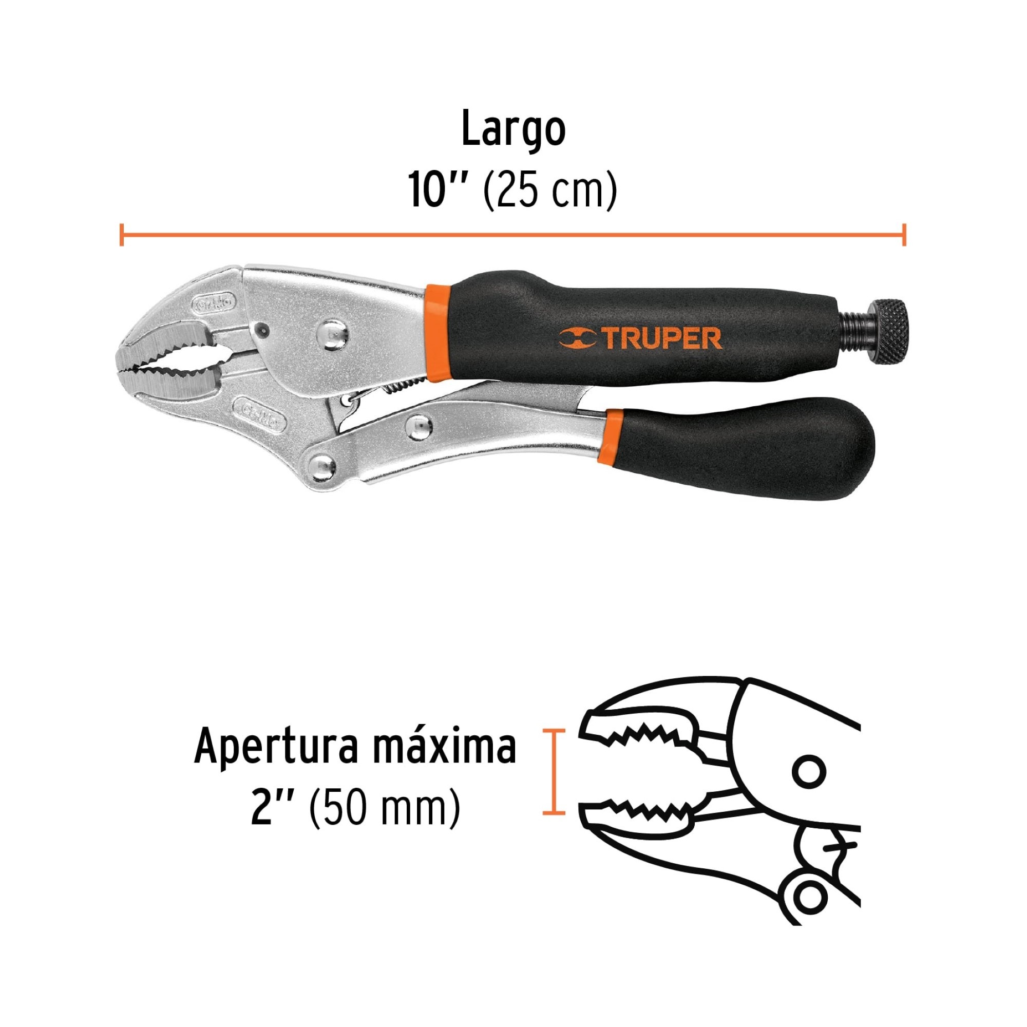 Alicate De Presión Curvo De 10" Hombresolo Mango De Vinilo - Imagen 4
