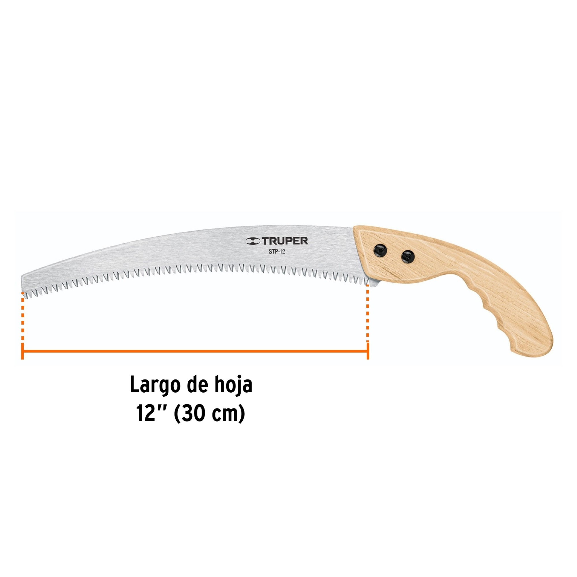 Serrucho Curvo Cortador De Ramas Tradicional Cuchilla 12" - Imagen 4