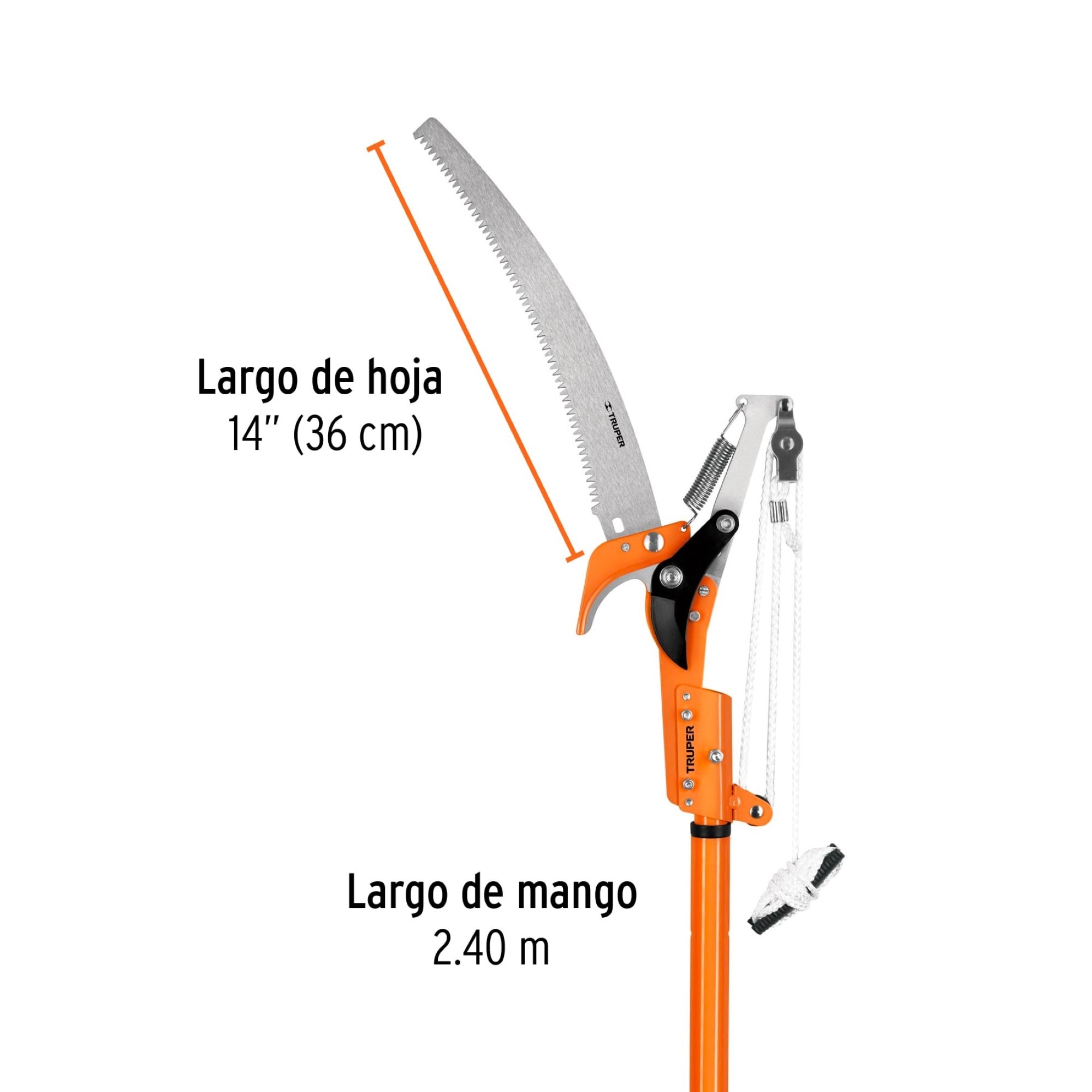 Cortador De Ramas De Cuchilla Templada Con Mango De 240 cm - Imagen 4