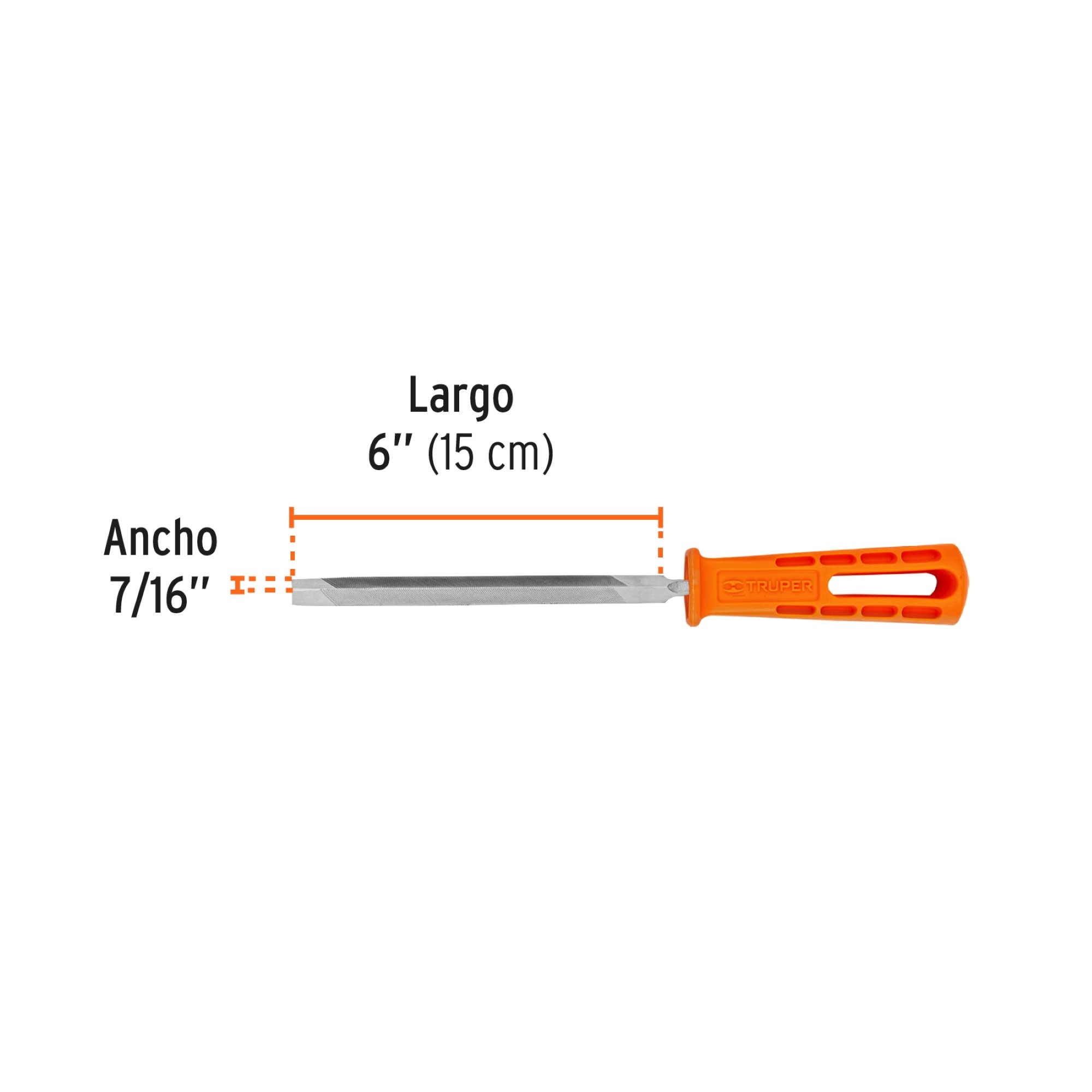 Lima Triangular Pesada Bastarda De 6". Mango Ergonómico - Imagen 4