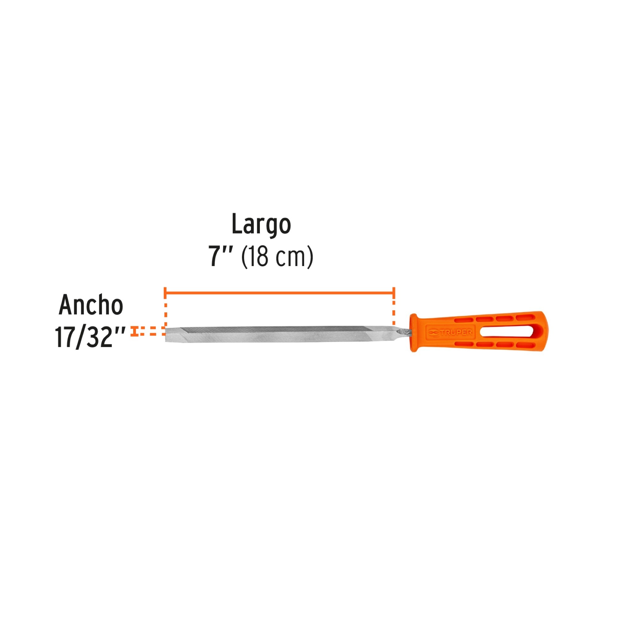 Lima Triangular Pesada Bastarda De 7". Mango Ergonómico - Imagen 4