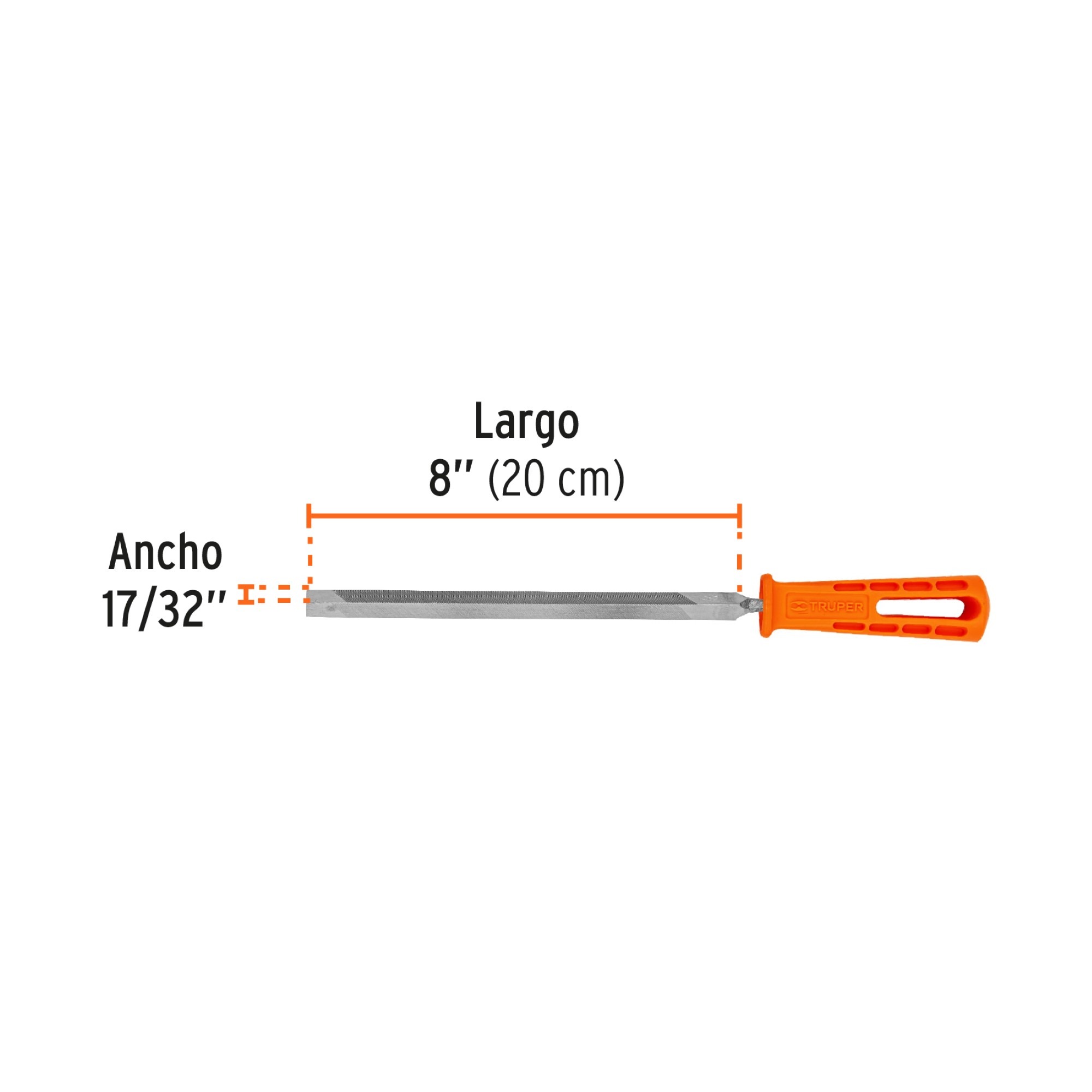 Lima Triangular Pesada Bastarda De 8". Mango Ergonómico - Imagen 4