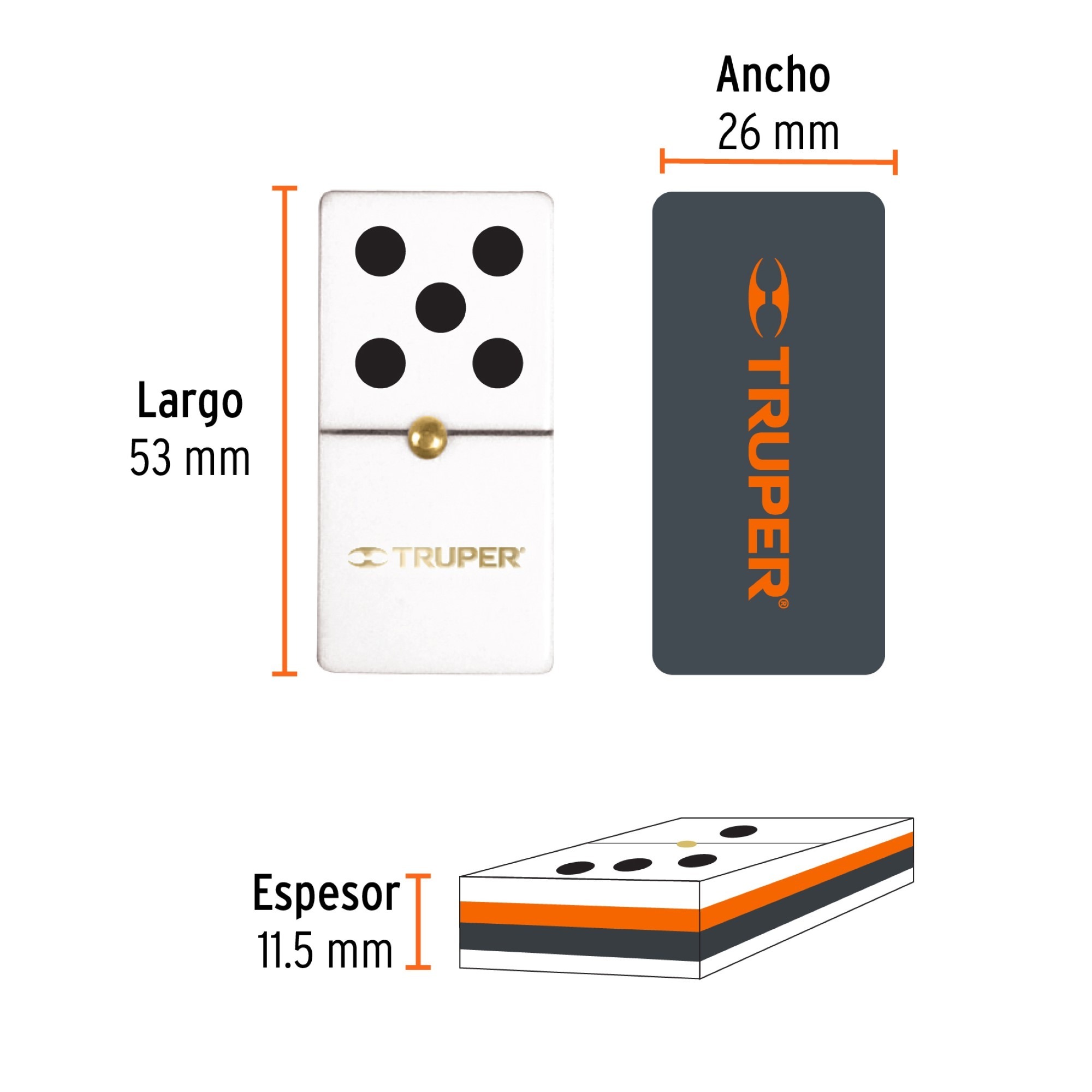 Dominó TRUPER De Acrílico Con Estuche - Imagen 4