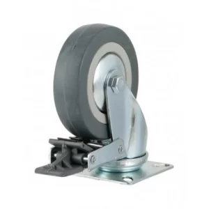 Rueda Industrial Gris Con Freno 5” Cap Carga 110 Kg