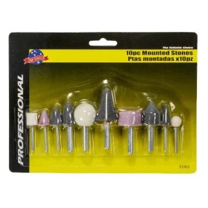 Juego De 10 Puntas Piedras Montadas Uso General Esmeril
