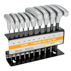 Juego De Llaves Allen En "T" 3/32-3/8" x 10Pzs Con Soporte