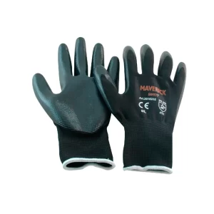 Guantes De Seguridad Poliéster En Nitrilo Negro Talla L