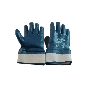 Guantes De Seguridad Nitrilo Azul Con Acabado Rugoso Talla L