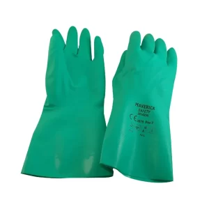 Guante Nitrilo Verde Largo 18" Con Acabado Rugoso #9