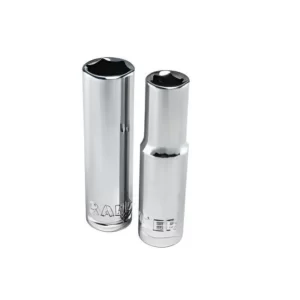 Copa Dado Cromado Larga 17mm Cuadrante 3/8" Hexagonal
