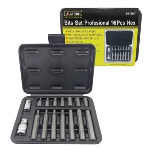 Juego De 16 Puntas Hexagonales Profesionales + Estuche