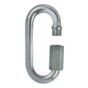 Mosquetón Con tapon De Rosca Plateada con Zinc De 3/16”