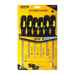 Jgo Destornillador Pala Y Estrella X 5Pcs Bicolor Imantadas