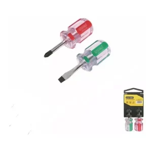 Mini Destornilladores Punta Pala Y Estrella Mango Transparte