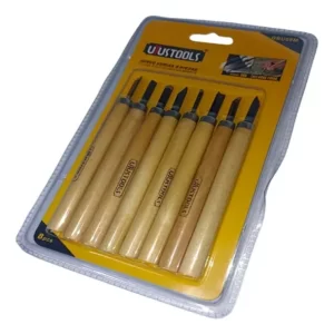 Juego De Gubias Para Tallar X 8 Piezas Con Mango Madera